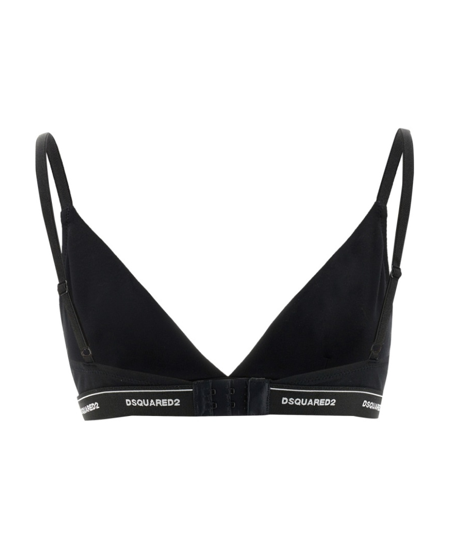 Dsquared2 Triangle Bra With Logoed Elastic Band In Black