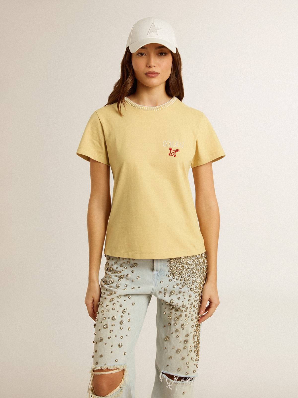 Golden Goose Doris Whipstitch-trim T-shirt In Nude