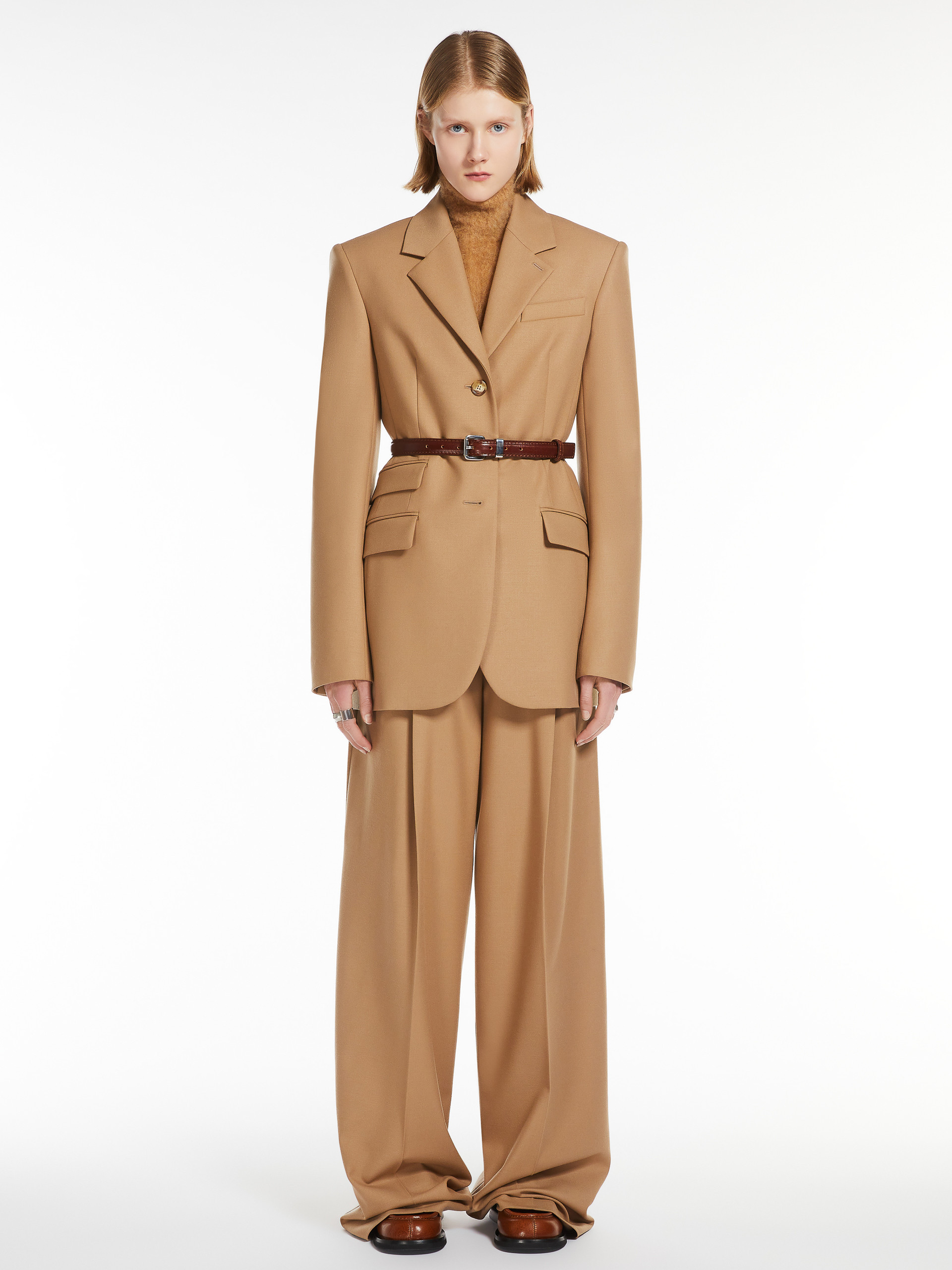Sportmax Wool Blend Tailored Fit Jacket In Brown