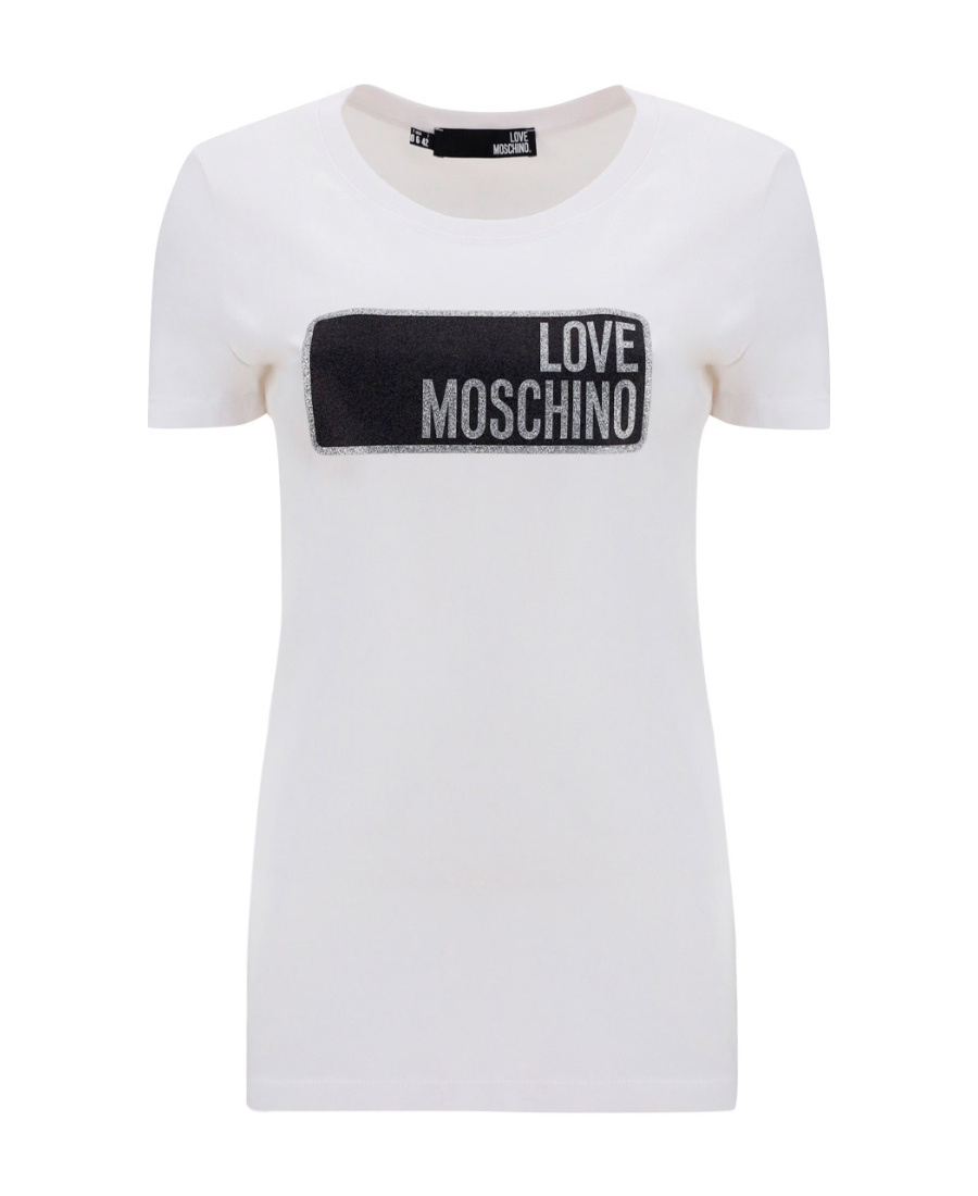Moschino T-shirt With Round Neck And Short Sleeves In White