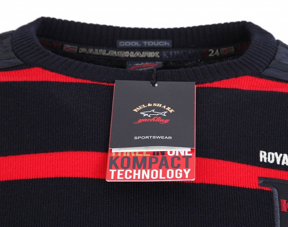 Paul & Shark Black Striped Pullover In Black