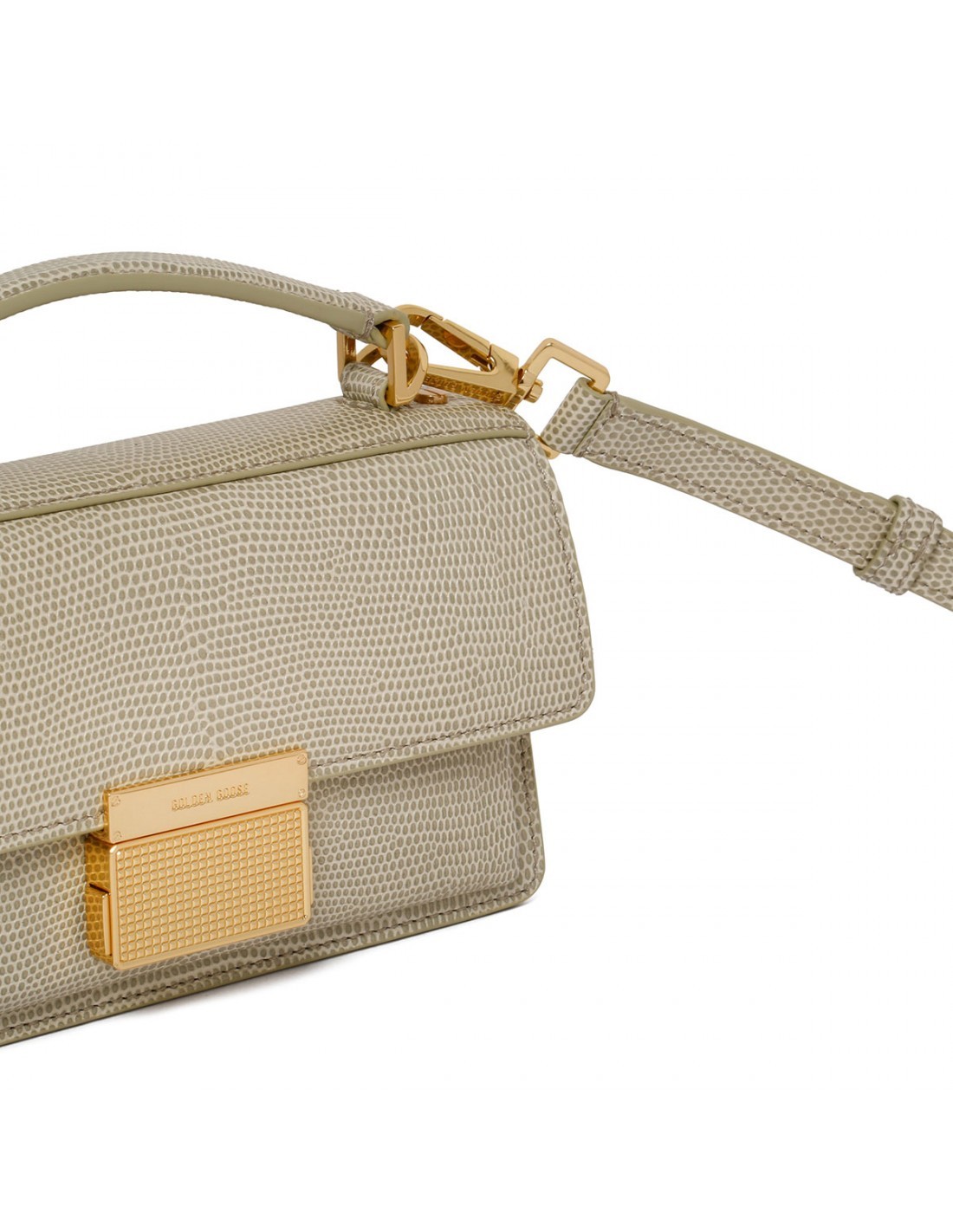 Golden Goose Venezia Small Lizard-embossed Leather Crossbody Bag In Nude