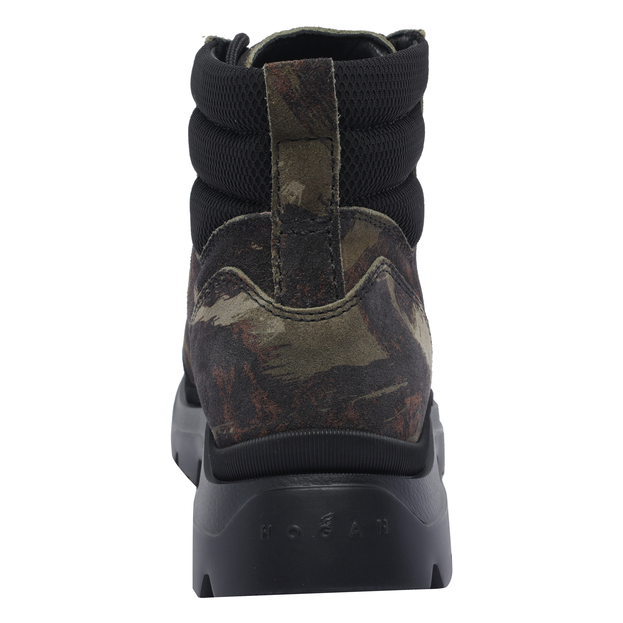 Hogan Camouflage High-top Leather Booties In Multi