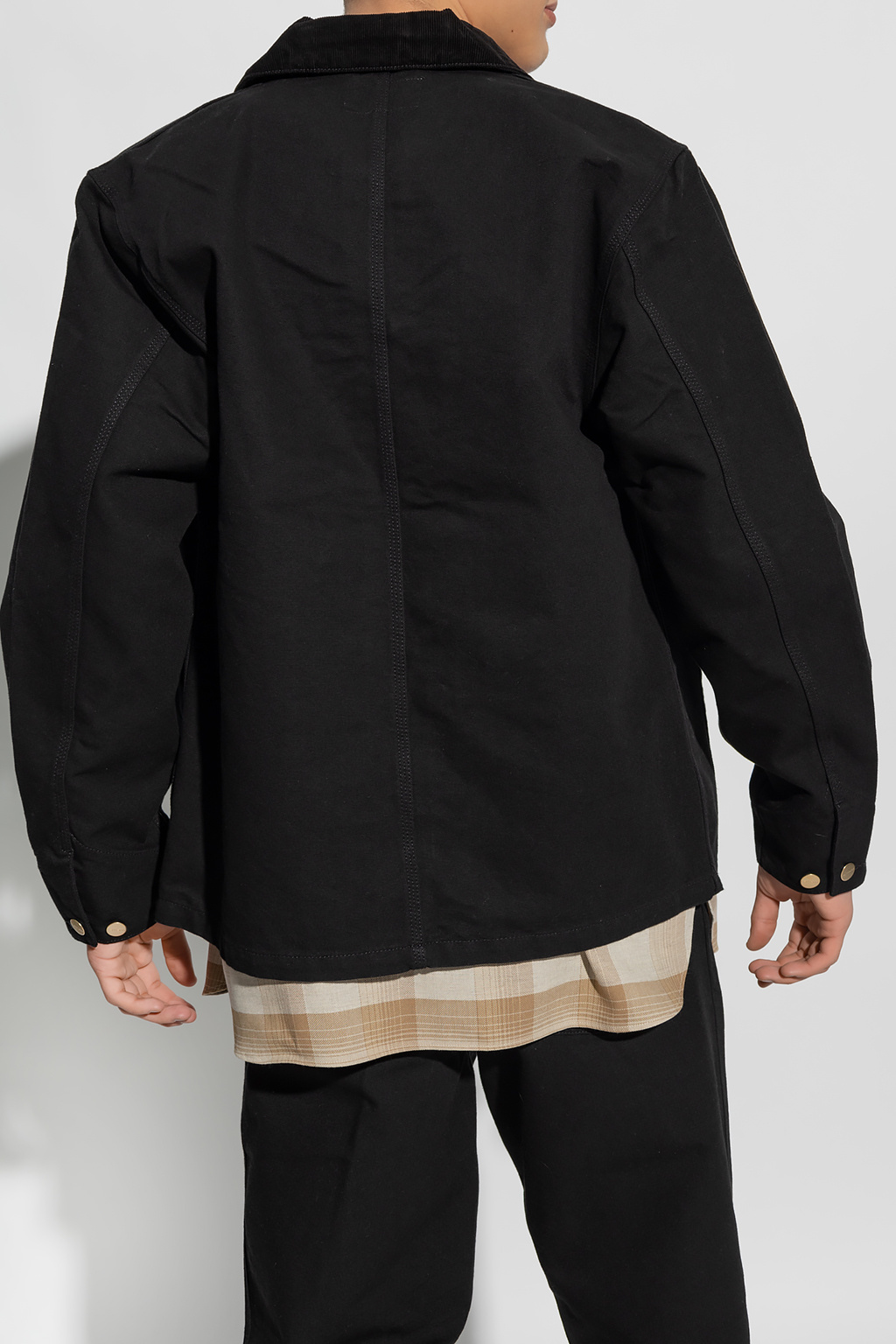 Carhartt Michigan Coat Cotton Long Jacket In Black