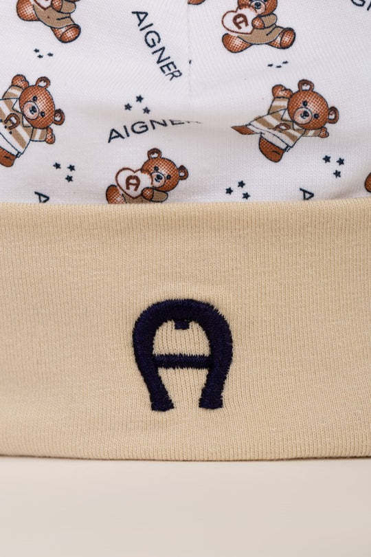 Aigner Teddy-bear Print Beanie In Nude