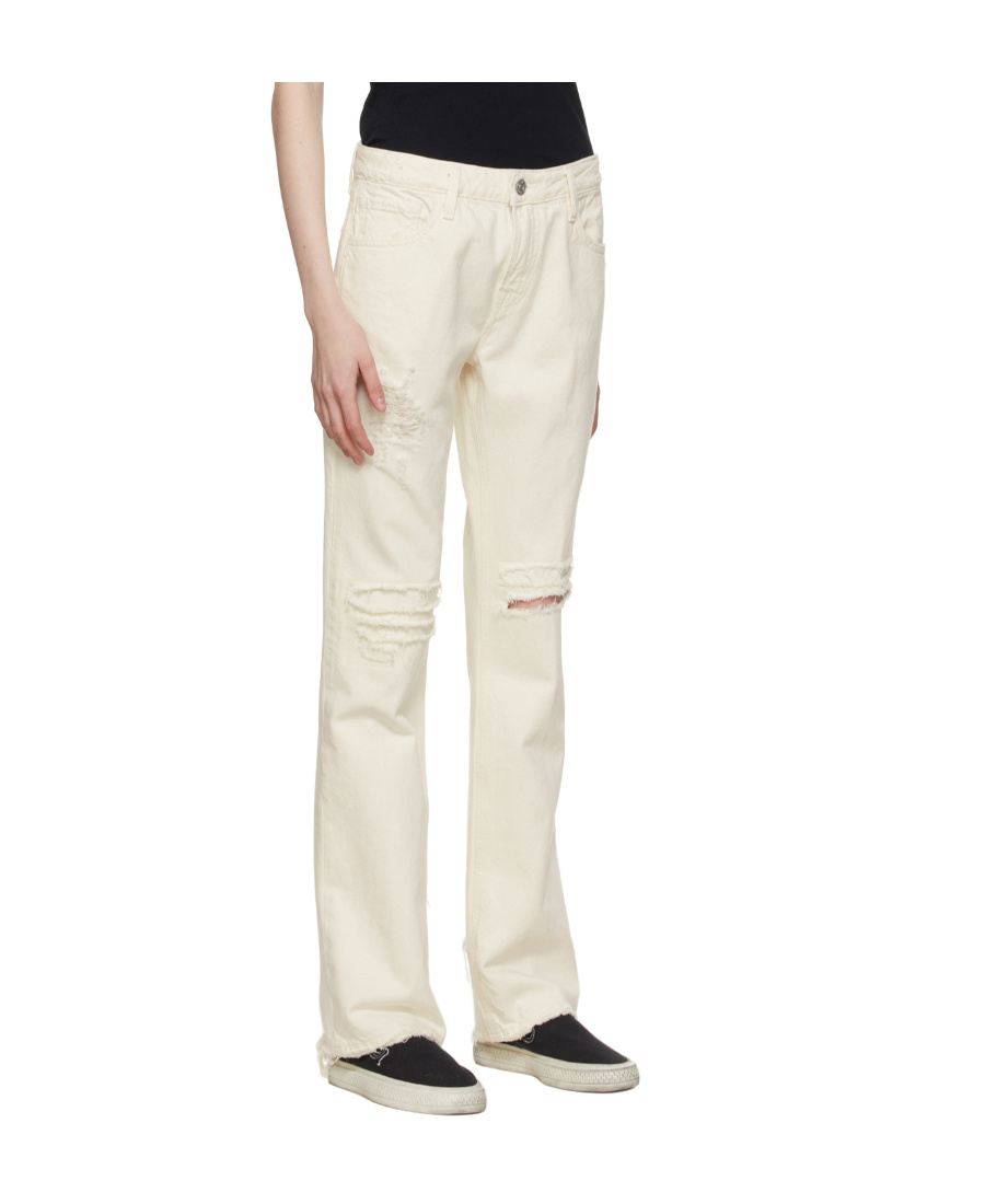 Frame Off-white 'the Low Boot' Jeans In White