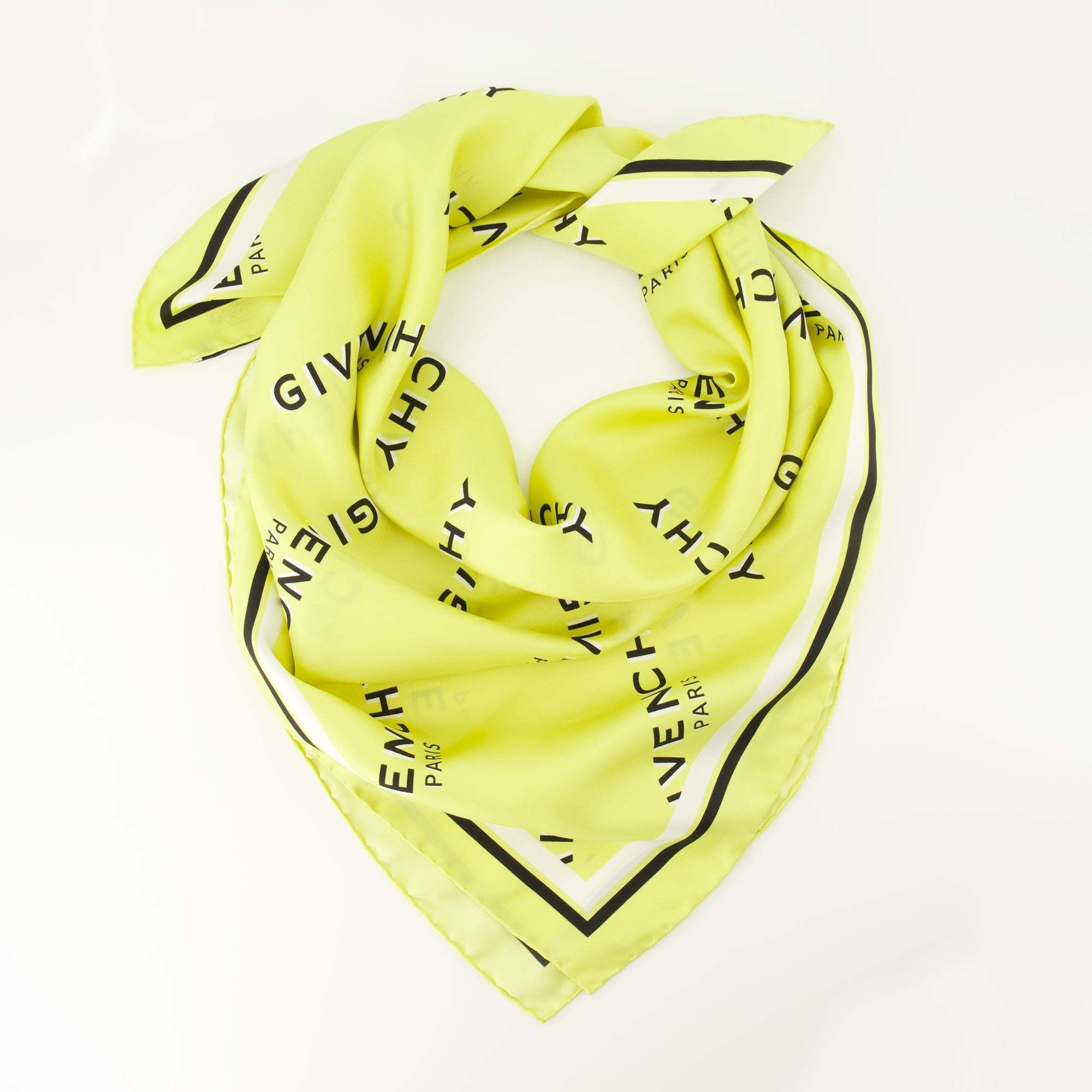 Givenchy Square Silk Scarf In Green