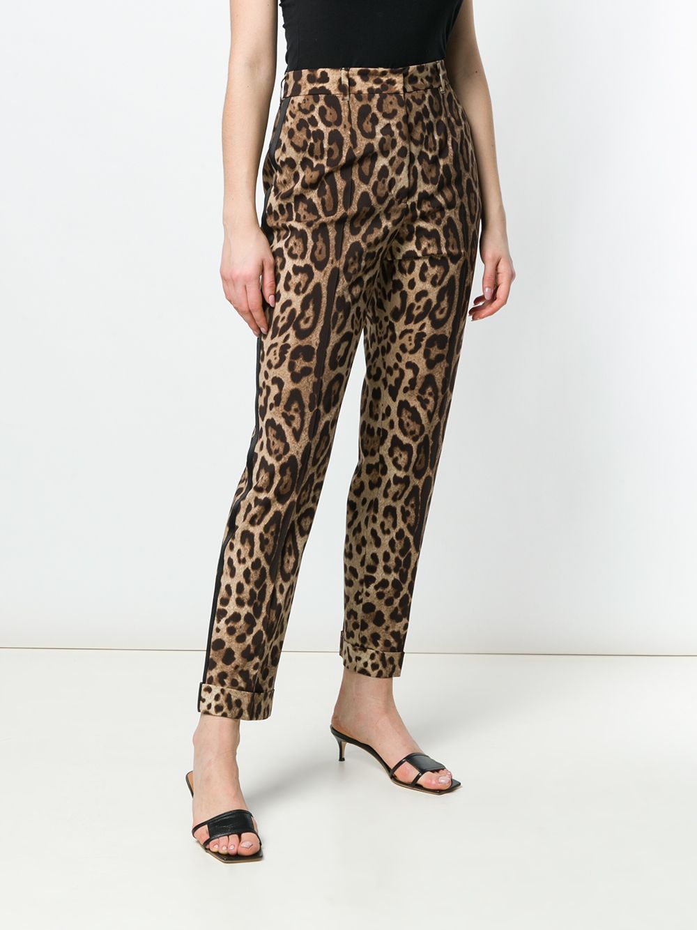 Dolce & Gabbana Printed Casual Pants In Brown