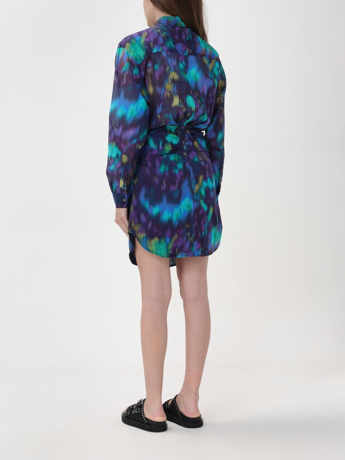 Isabel Marant Étoile Nueva Printed Cotton Shirt Dress In Blue