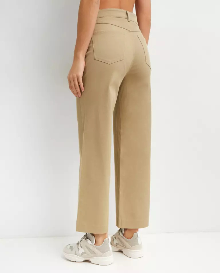 Nanushka Josine Twill Cotton Trousers In Nude