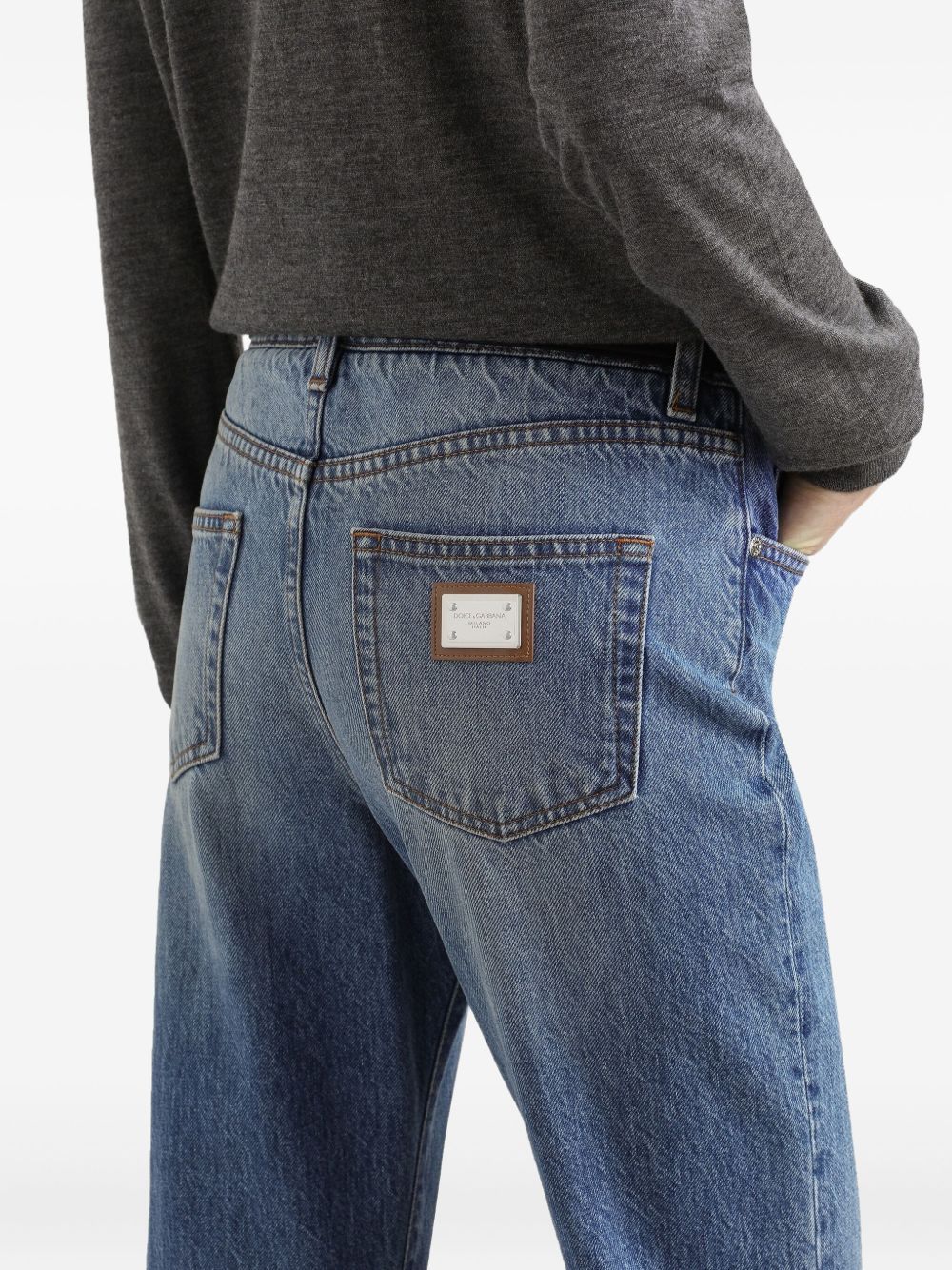 Dolce & Gabbana Blue Cotton Jeans In Blue