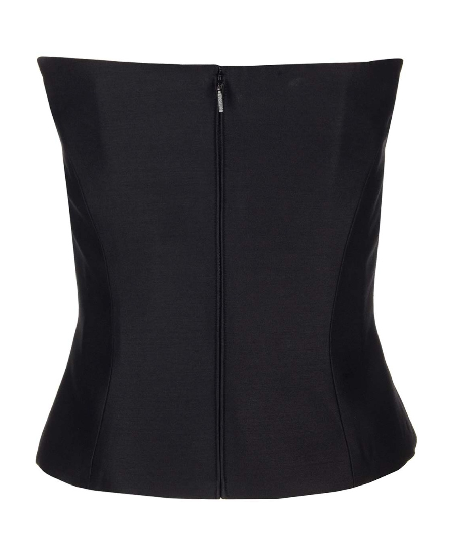 Versace Embellished Wool And Silk-blend Top In Black