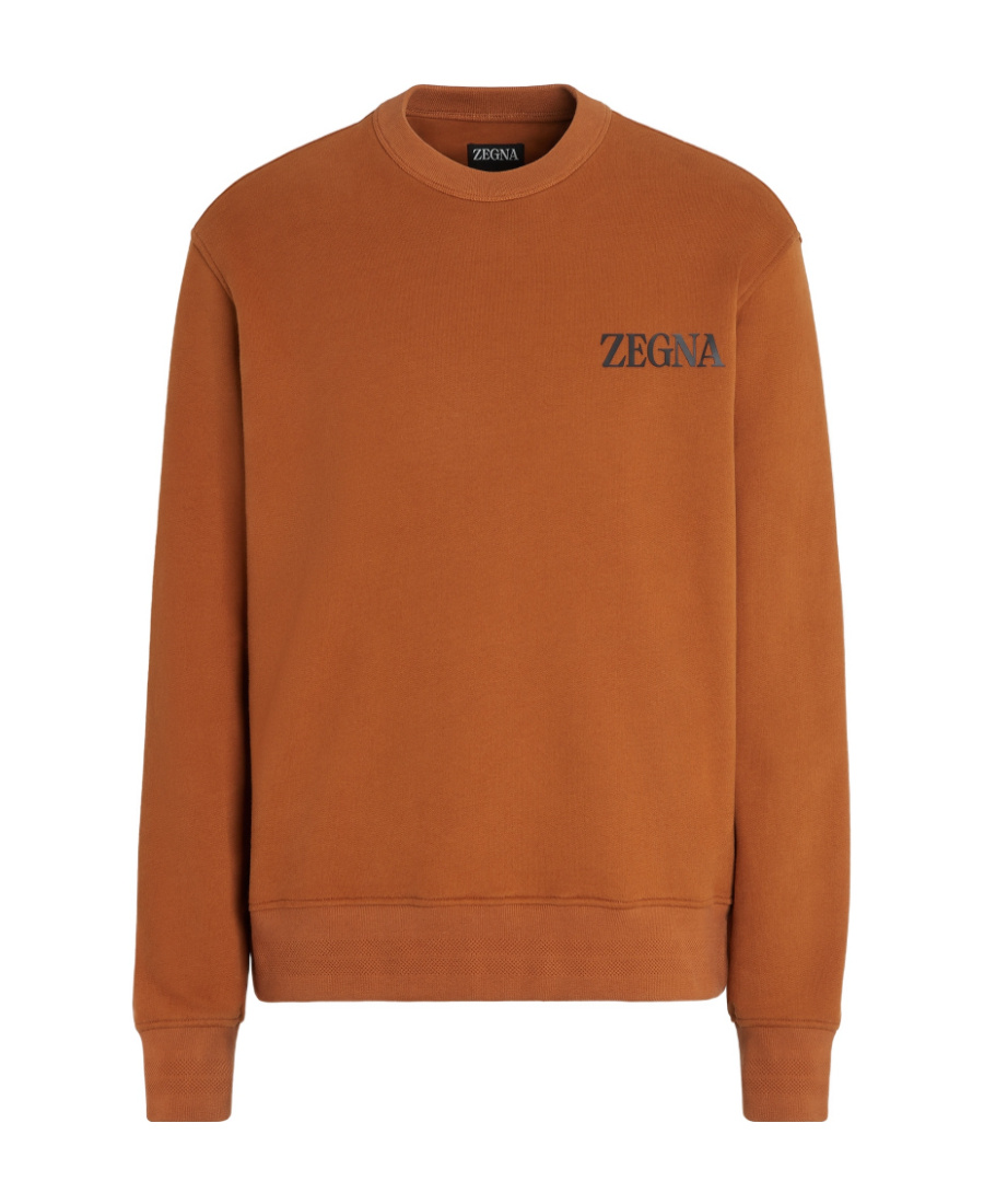 Shop Zegna Logo-print Sweatshirt In Brown