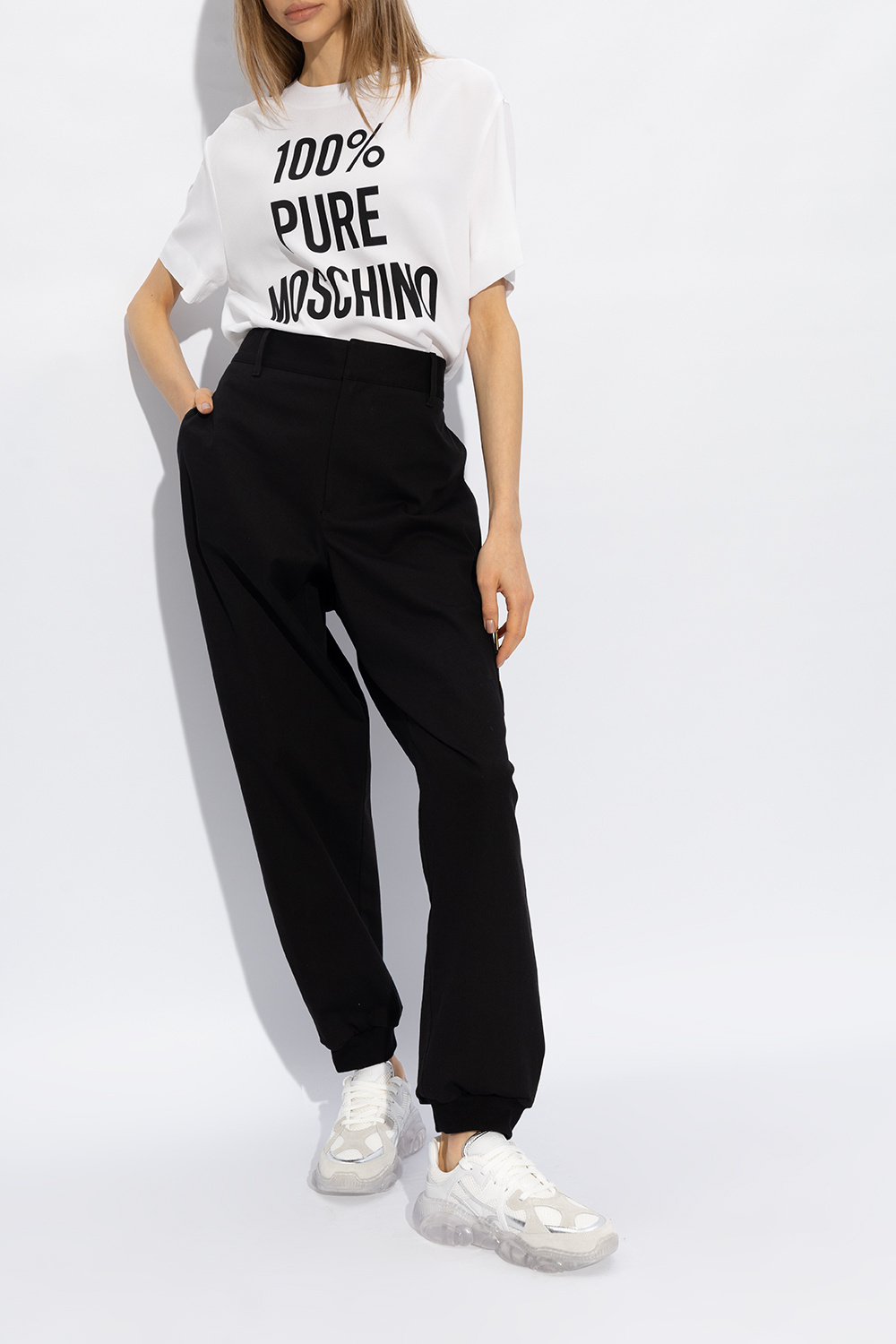 Moschino Chunky Lace-up Sneakers In White