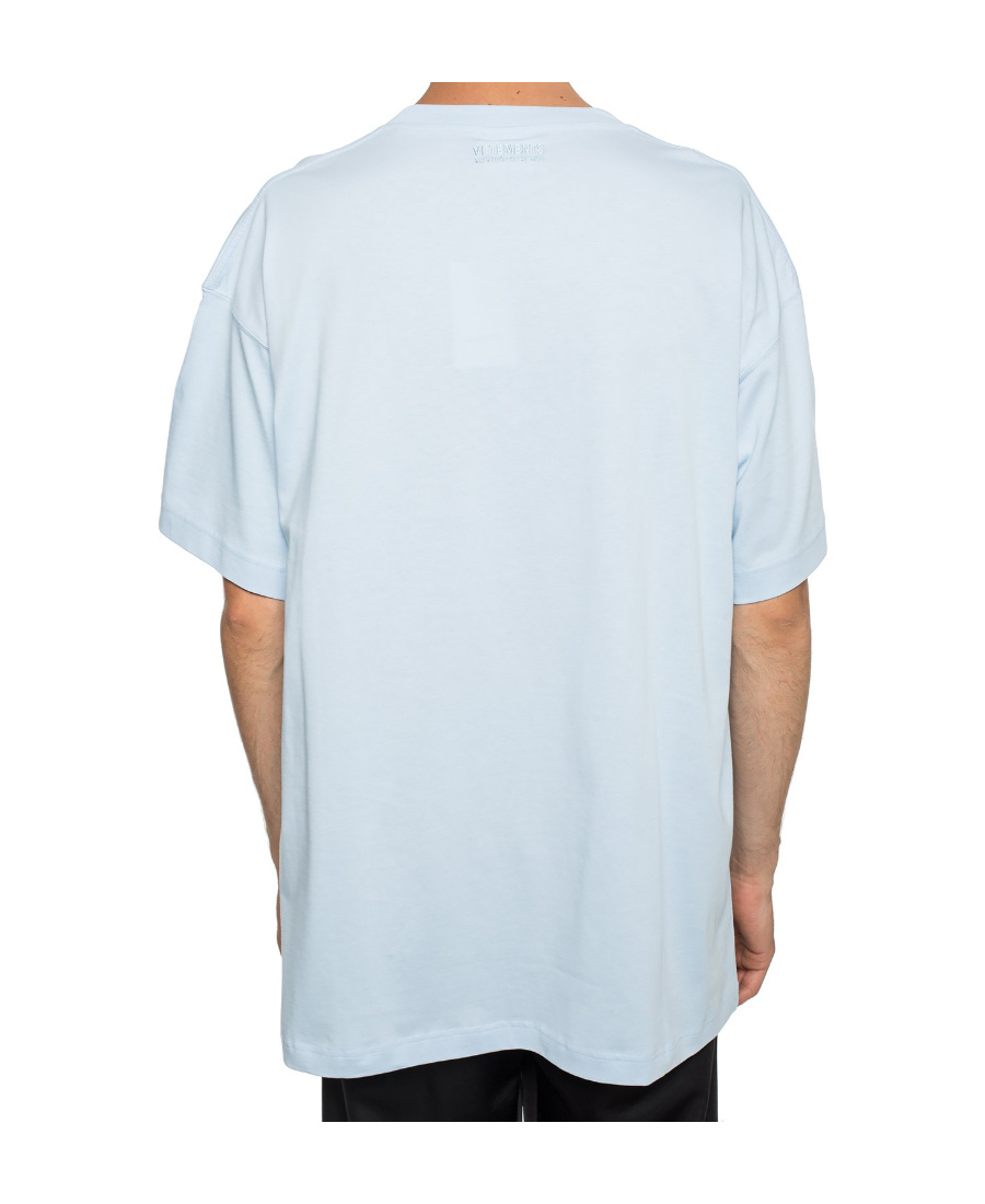 Vetements Open-necked Black Shirt In Blue