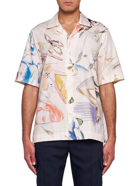 PAUL SMITH SKETCHBOOK PRINT COTTON SHIRT 
