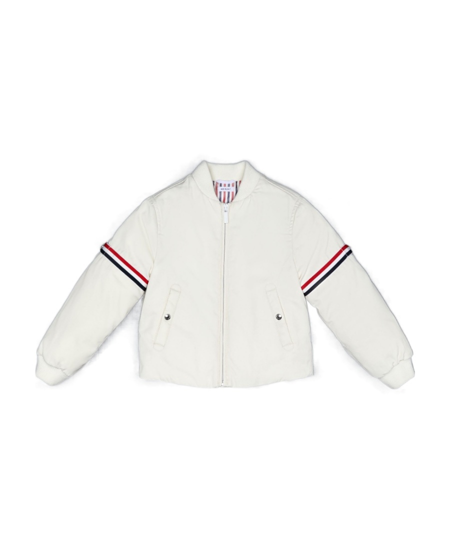 Thom Browne Padded Bomber Jacket In White