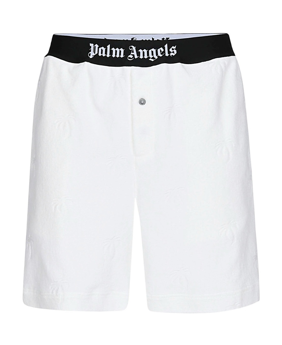 Palm Angels Debossed-logo Track Shorts In White