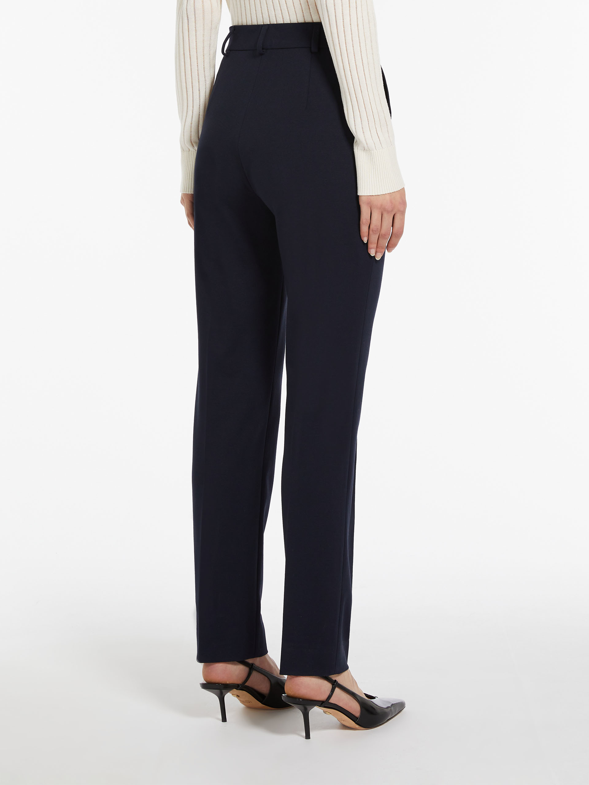 Max Mara High Belt Loop Casual Pants In Black