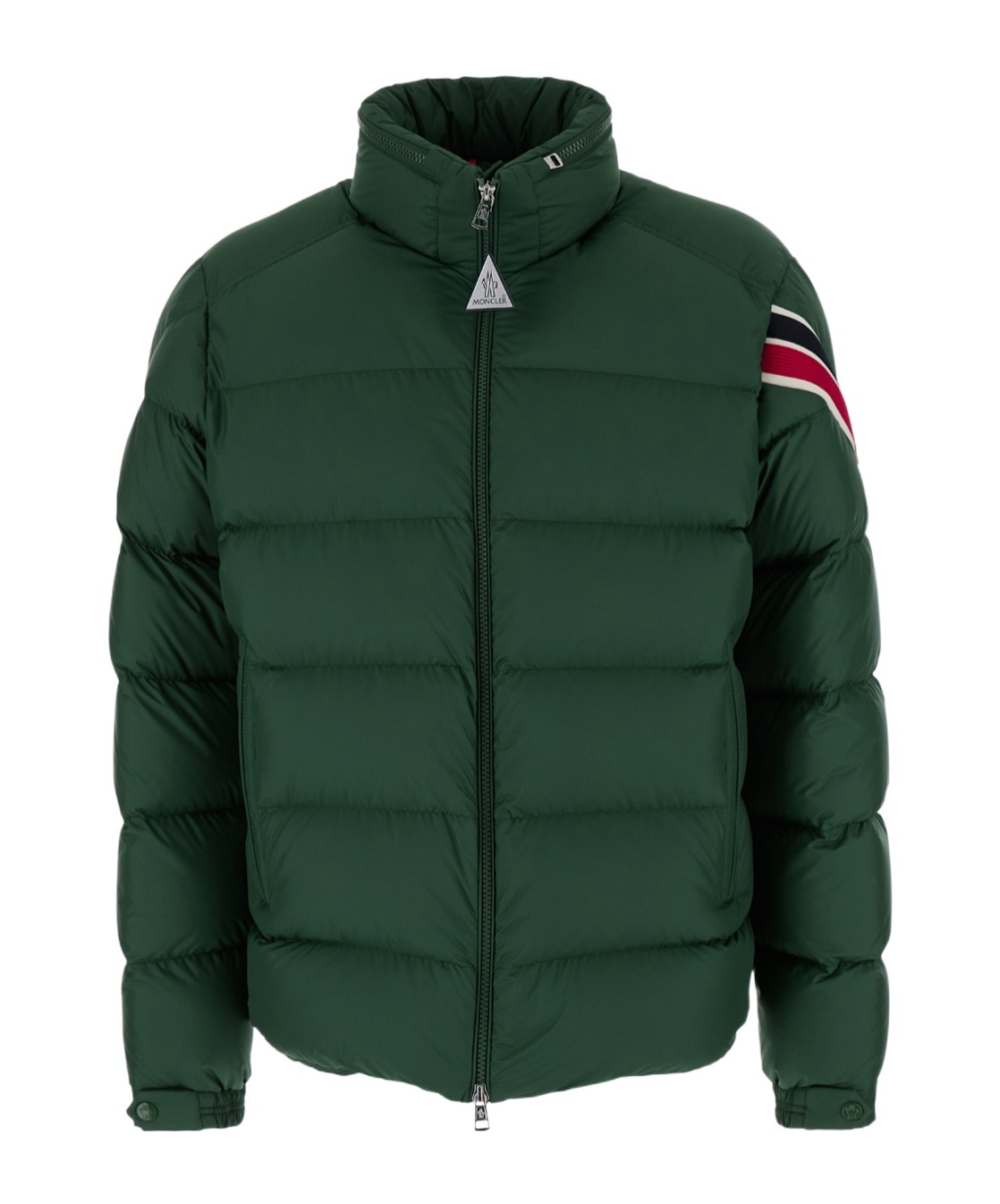 Moncler Solayan Zip-up Short Down Jacket In Green
