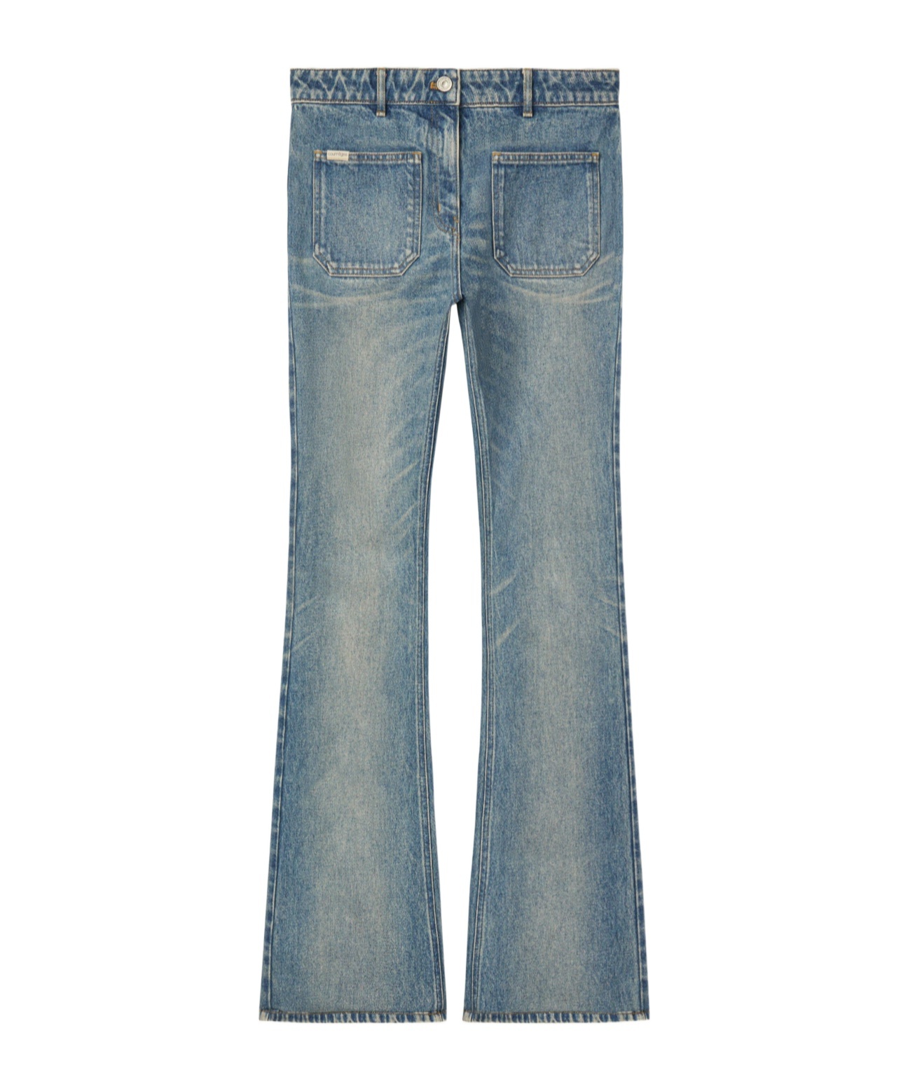 Courrèges 2-pocket Flared Jeans Pants In Gray