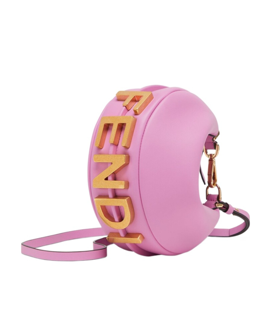 Fendi Graphy Mini Zipper Shoulder Bag In Pink