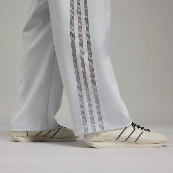 Y-3 Mesh Stripes Track Pants In Transparent Gray