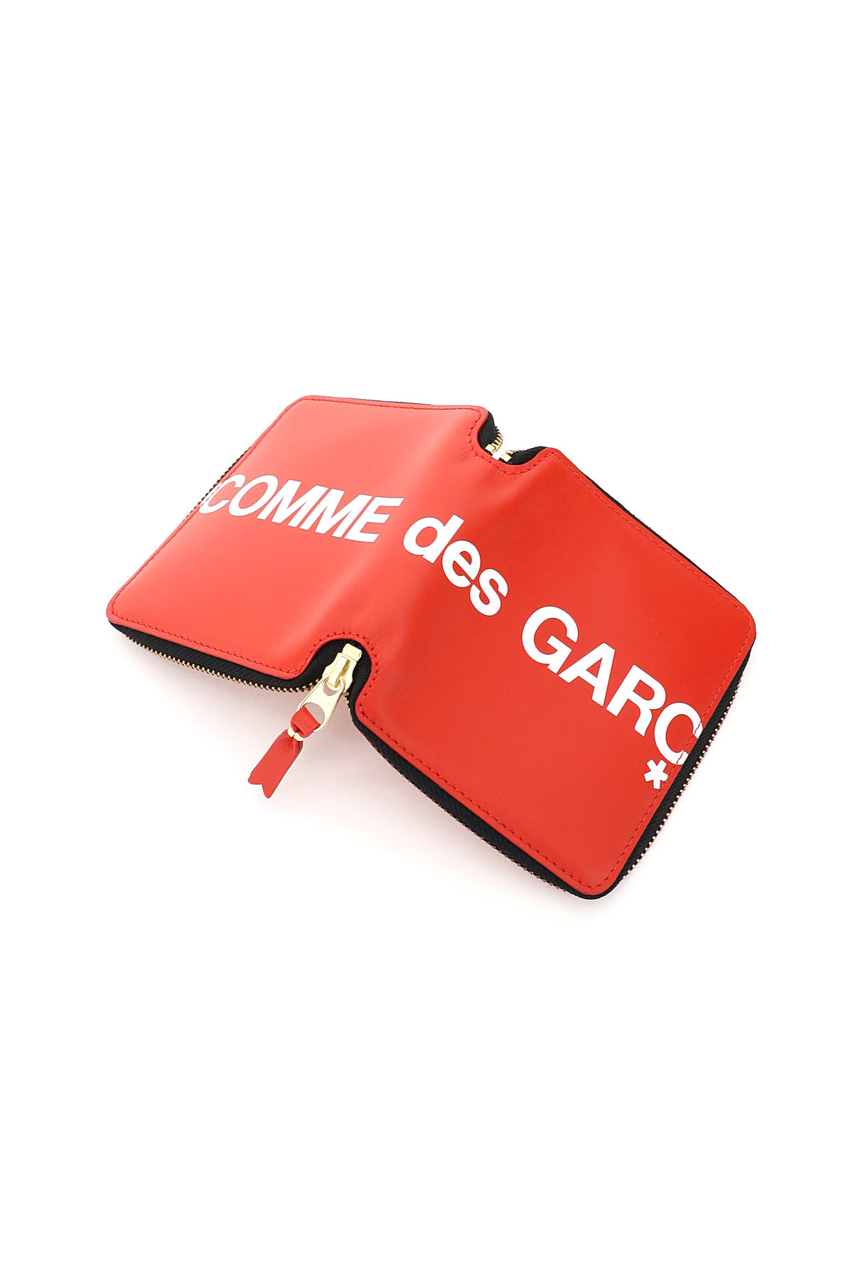 Comme Des Garçons Logo-print Zip-fastening Wallet In Red