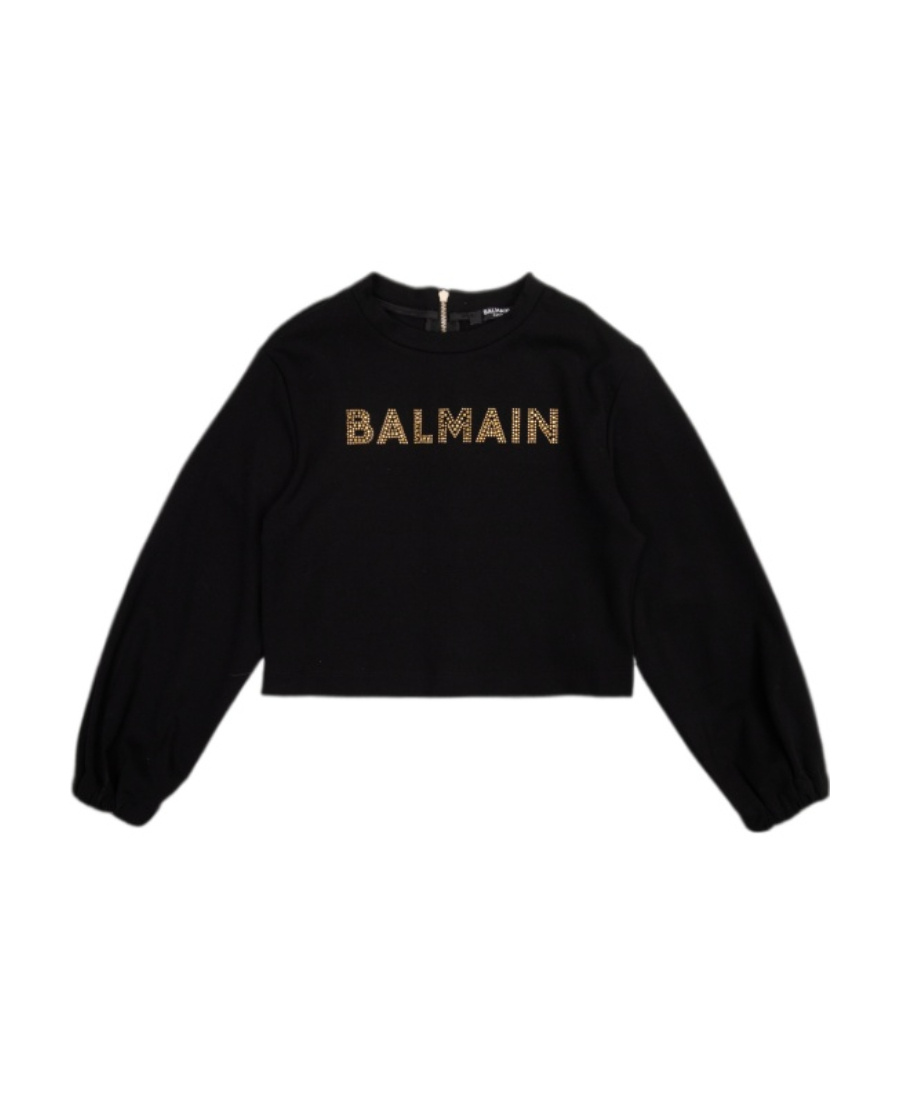 BALMAIN LOGO-EMBELLISHED LONG-SLEEVED T-SHIRT 