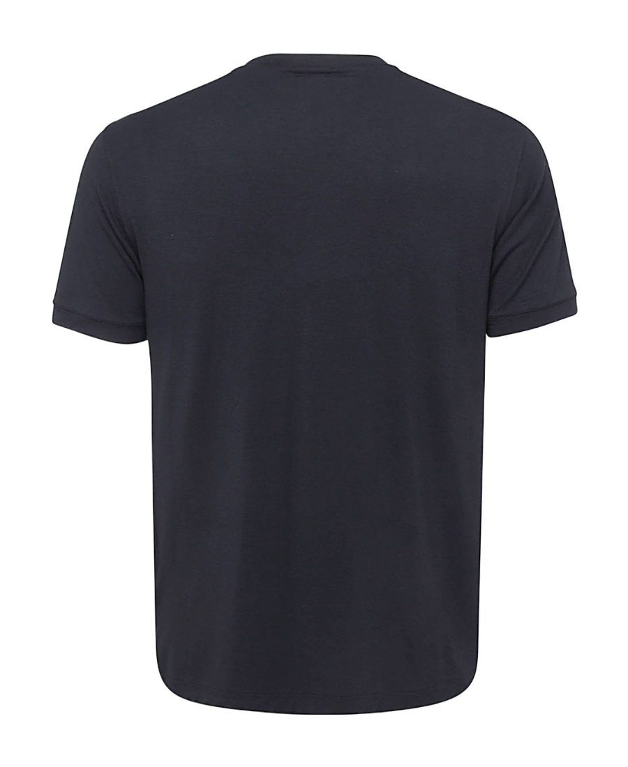 Giorgio Armani Classic Crew Neck T-shirt In Virgin Wool In Black