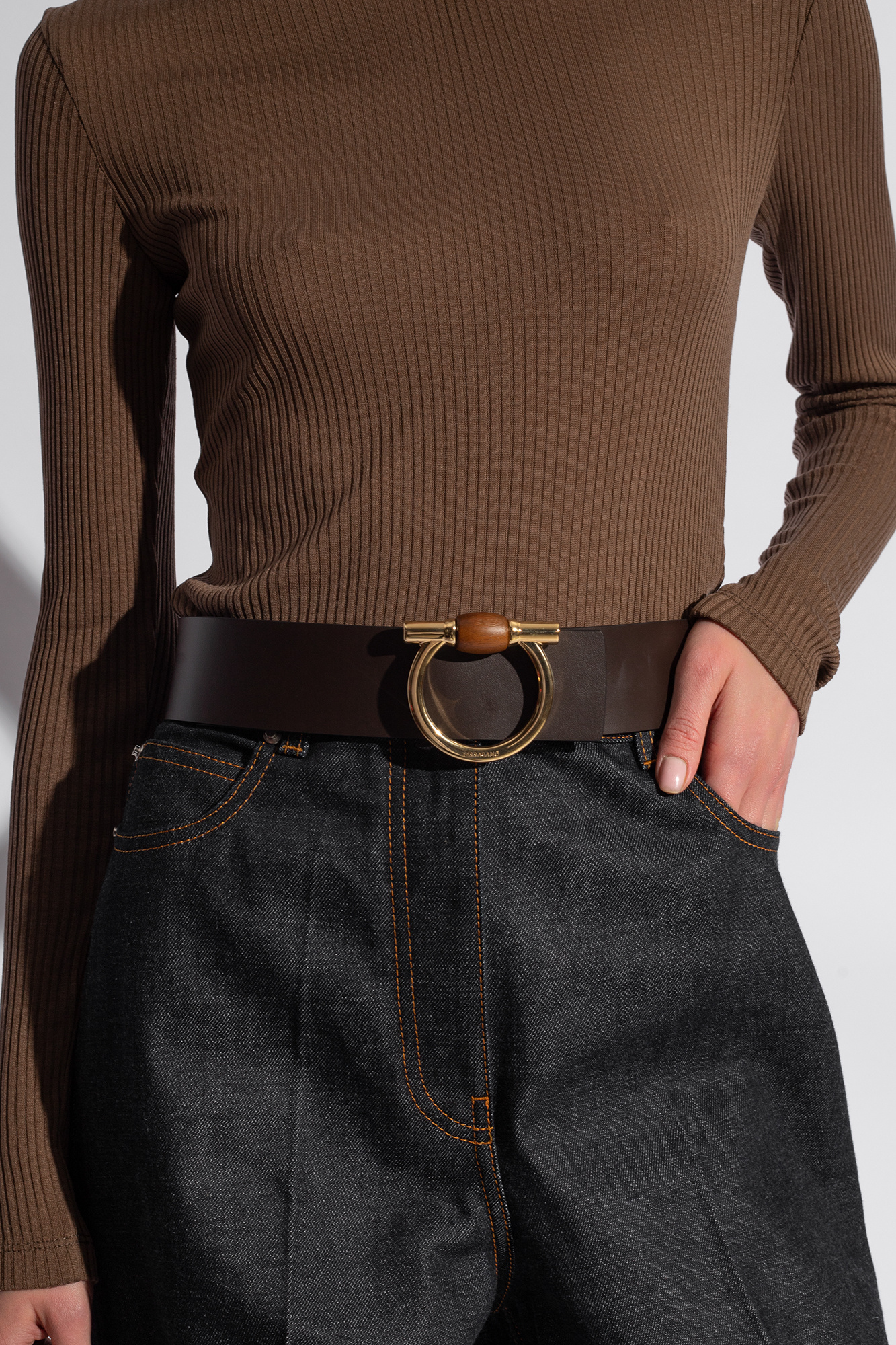 Ferragamo Salvatore Reversible Gancini Belt In Black