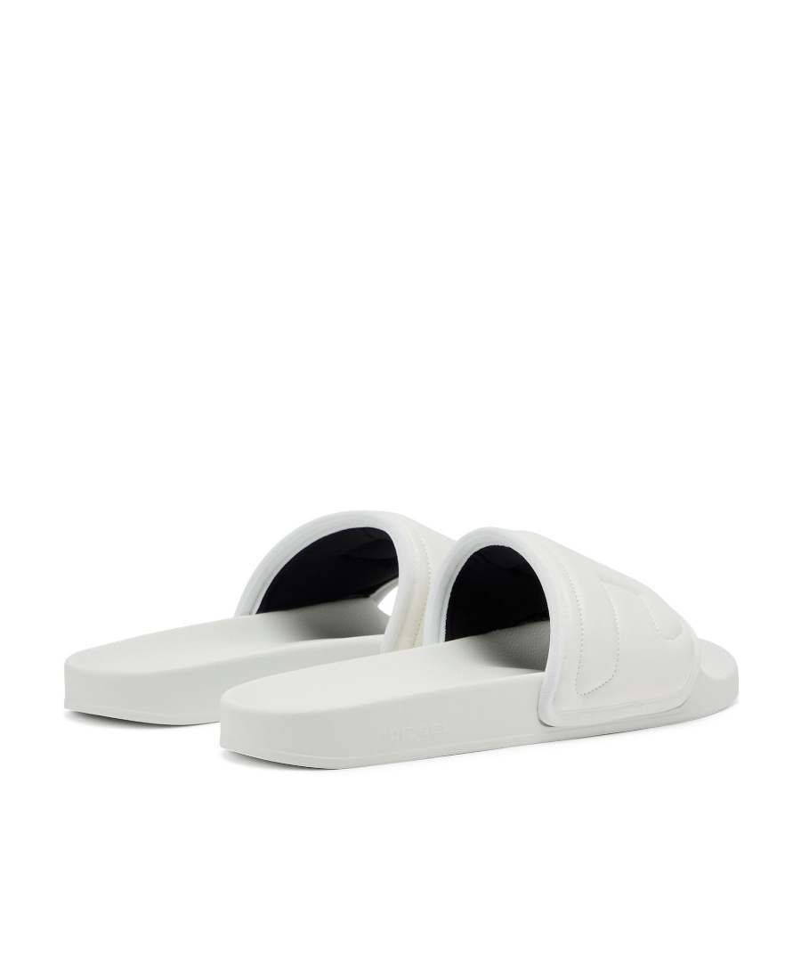 Diesel Logo-embossed Slides In White