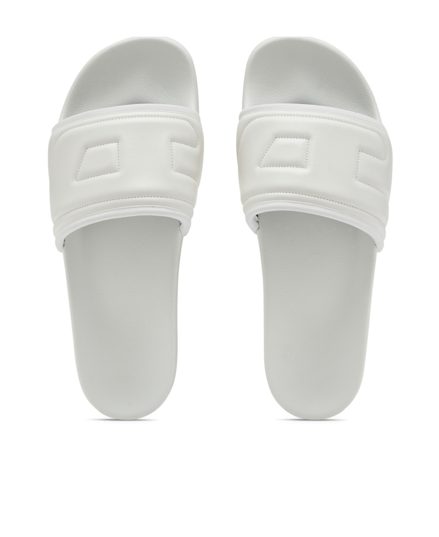 Diesel Logo-embossed Slides In White