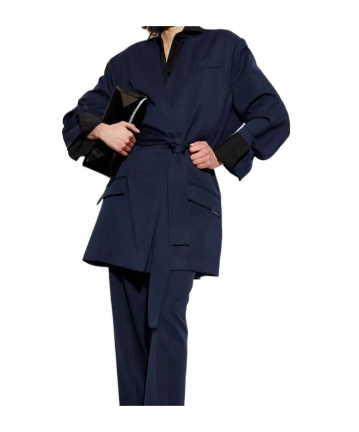 Attico Long-sleeved Coat In Blue