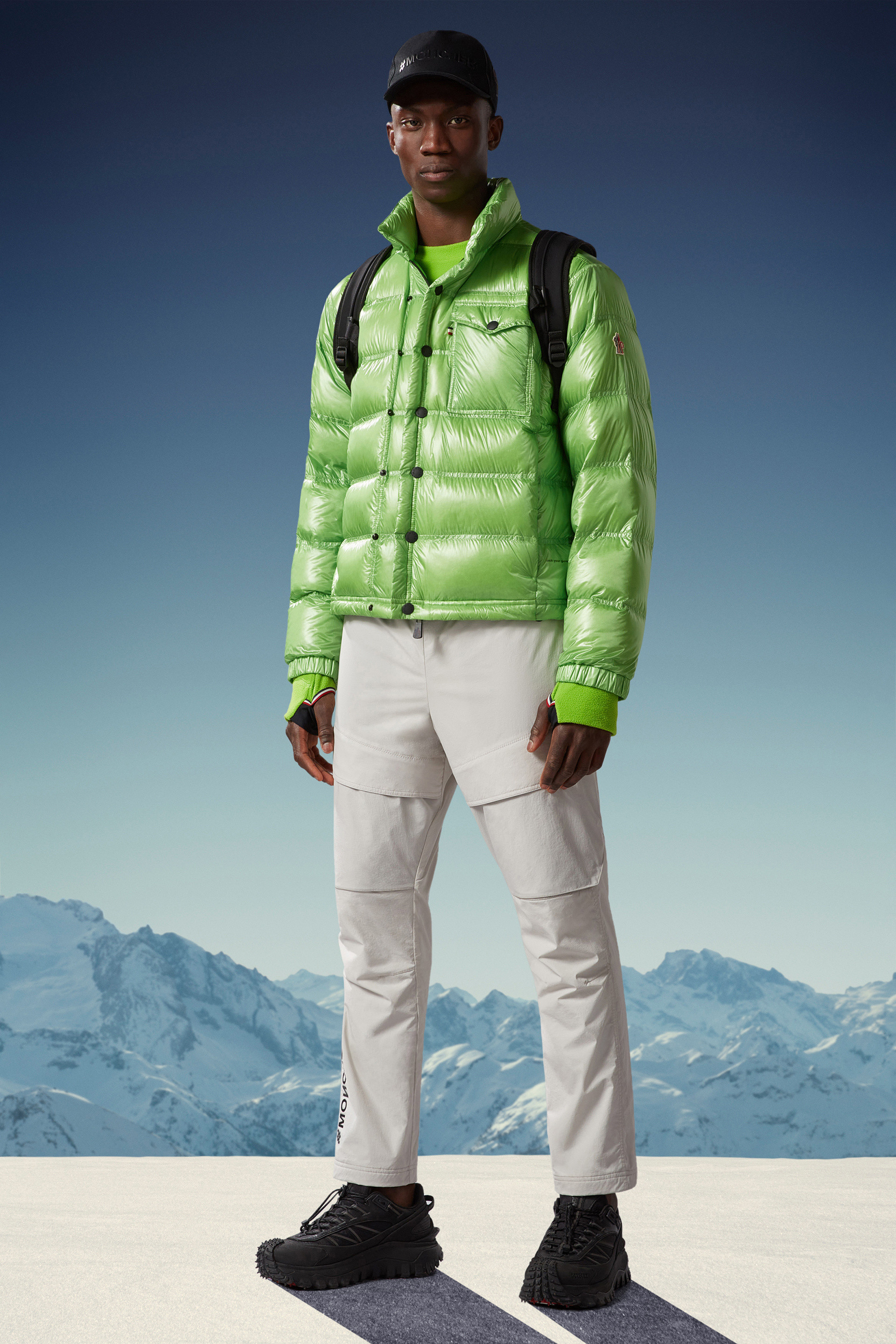 Shop Moncler Raffort Short Down Jacket In Green