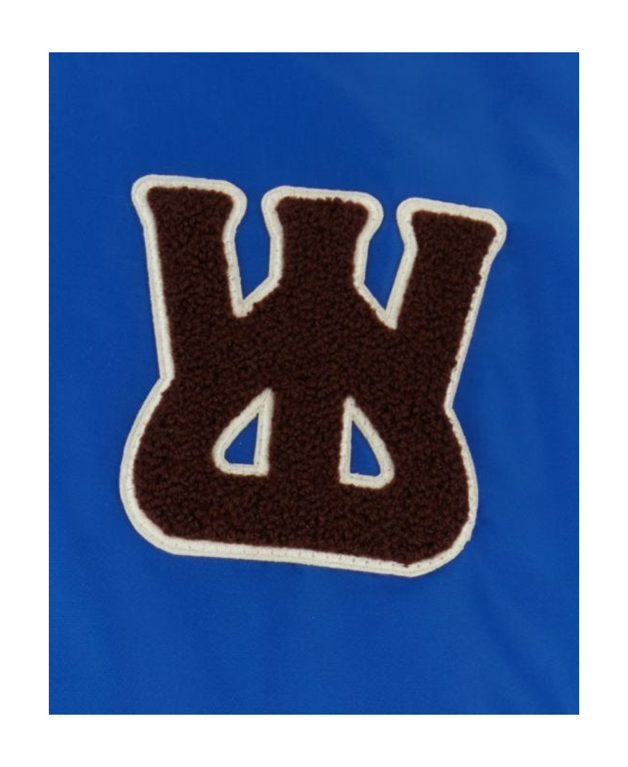 Wales Bonner Logo-patch Bomber Jacket In Blue