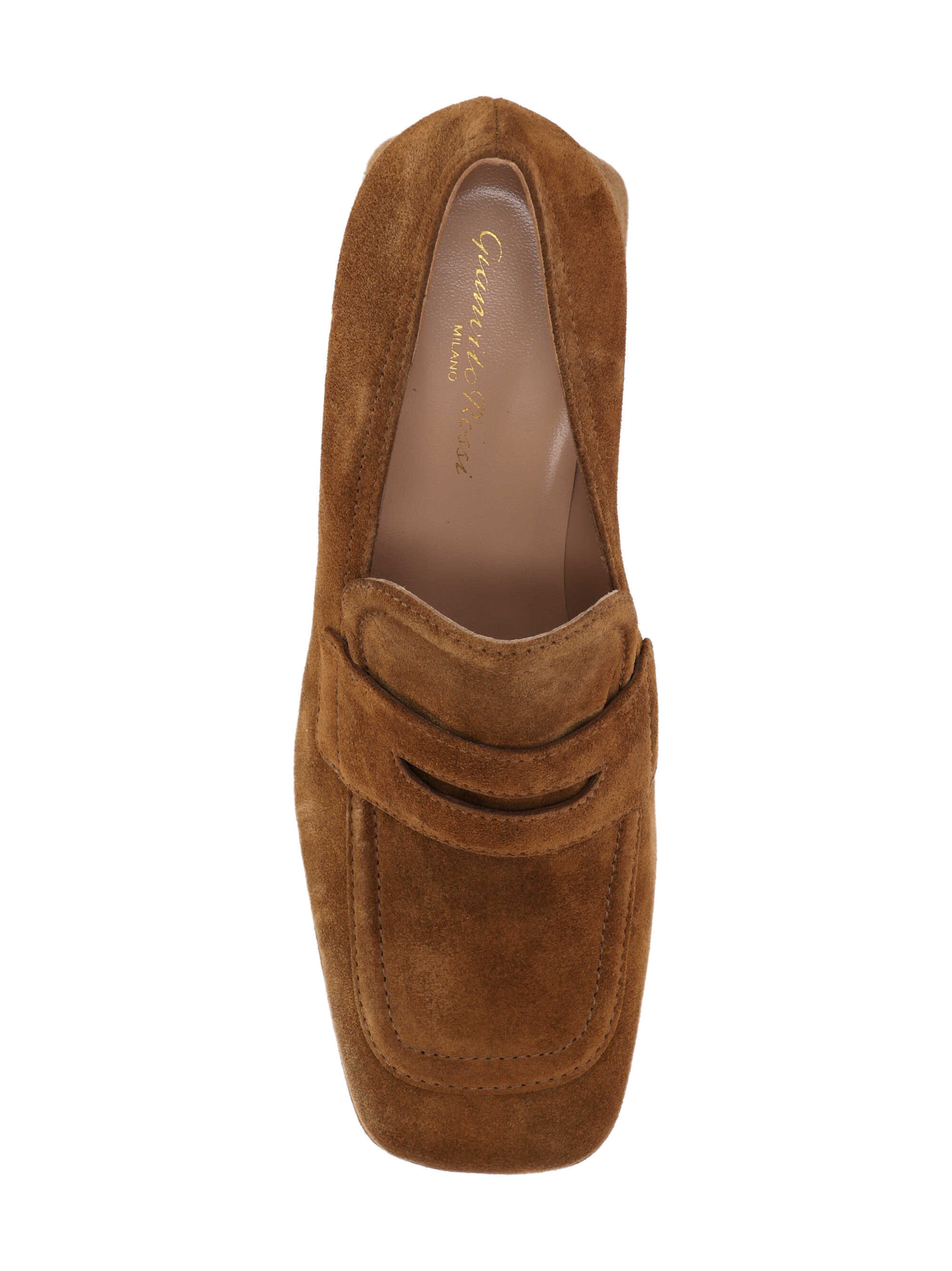 Gianvito Rossi Square Toe Block Heel Pumps In Brown