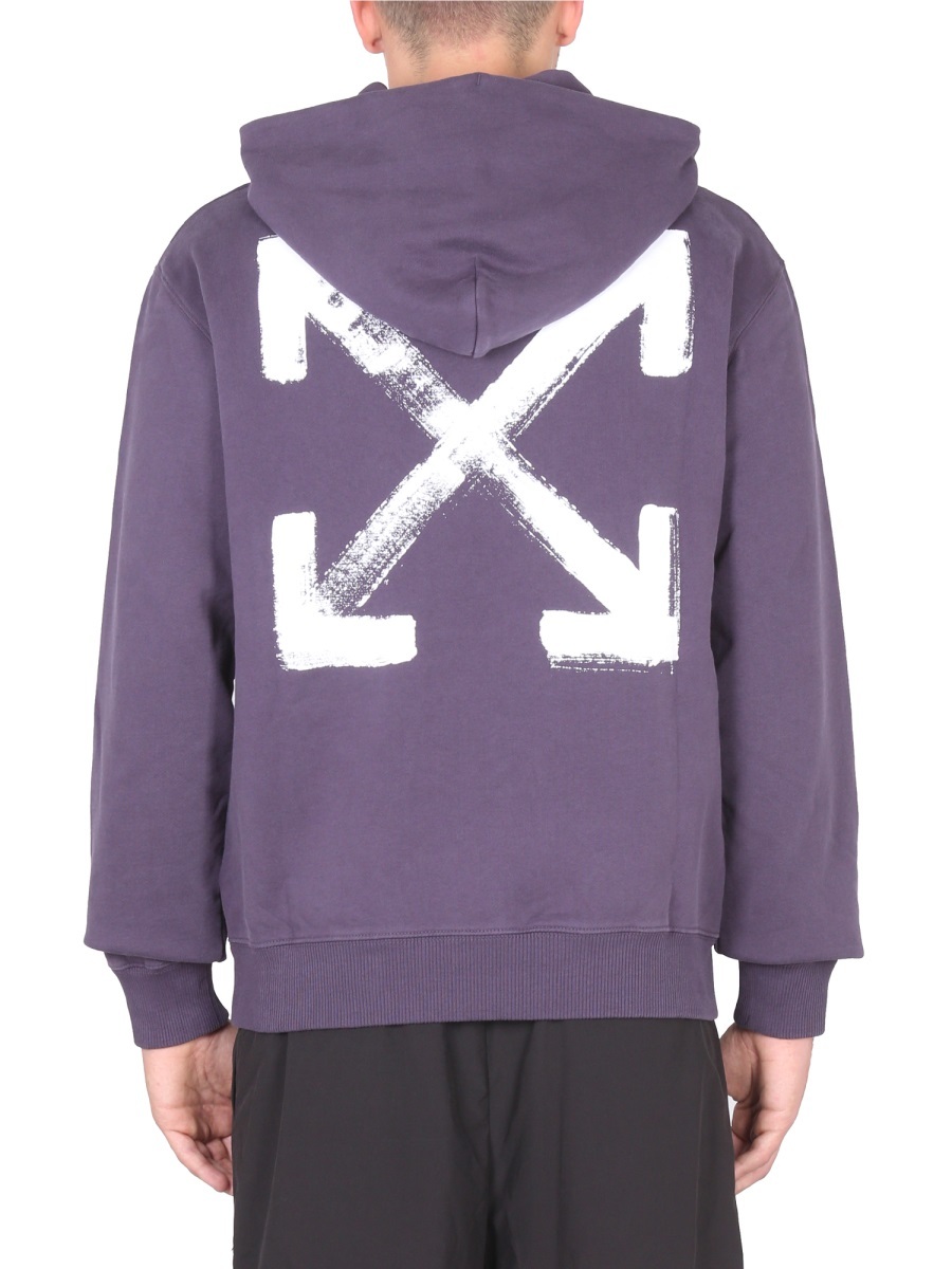 Off-white Arrows-motif Drawstring Hoodie In Black