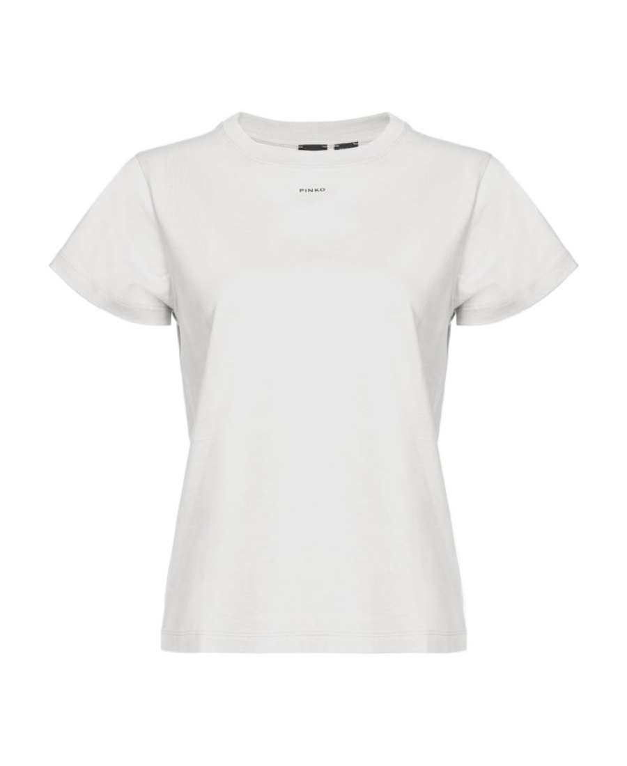 Pinko Logo Printed Crewneck T-shirt In White