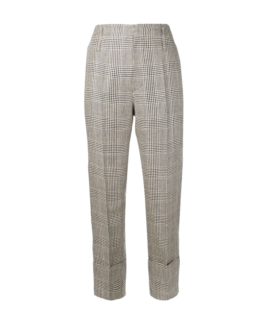 Brunello Cucinelli Check Trousers In Gray