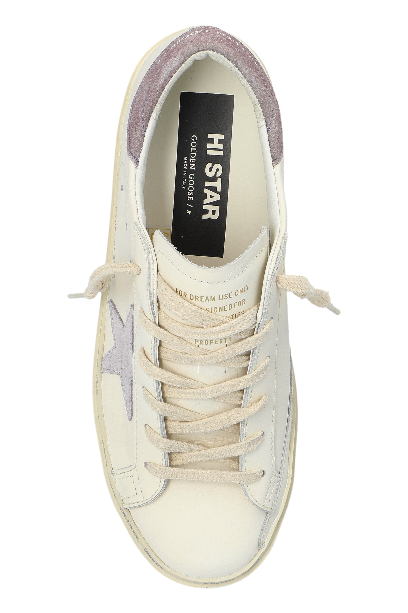 Golden Goose Hi Star Leather Platform Sneakers In White