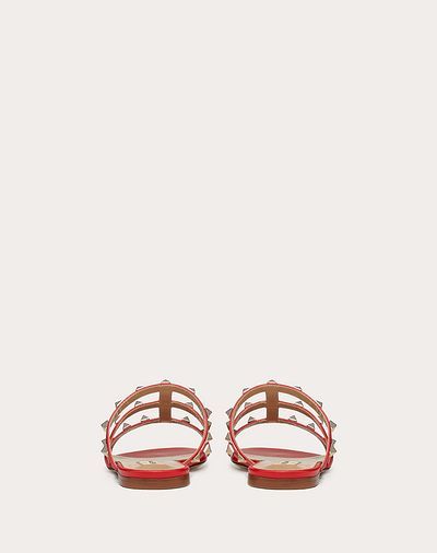 Valentino Rockstud Flat Sole Open Toe Sandals In Multicolor