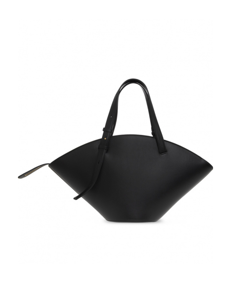 Jil Sander Medium Leather Sombrero Shoulder Bag In Black