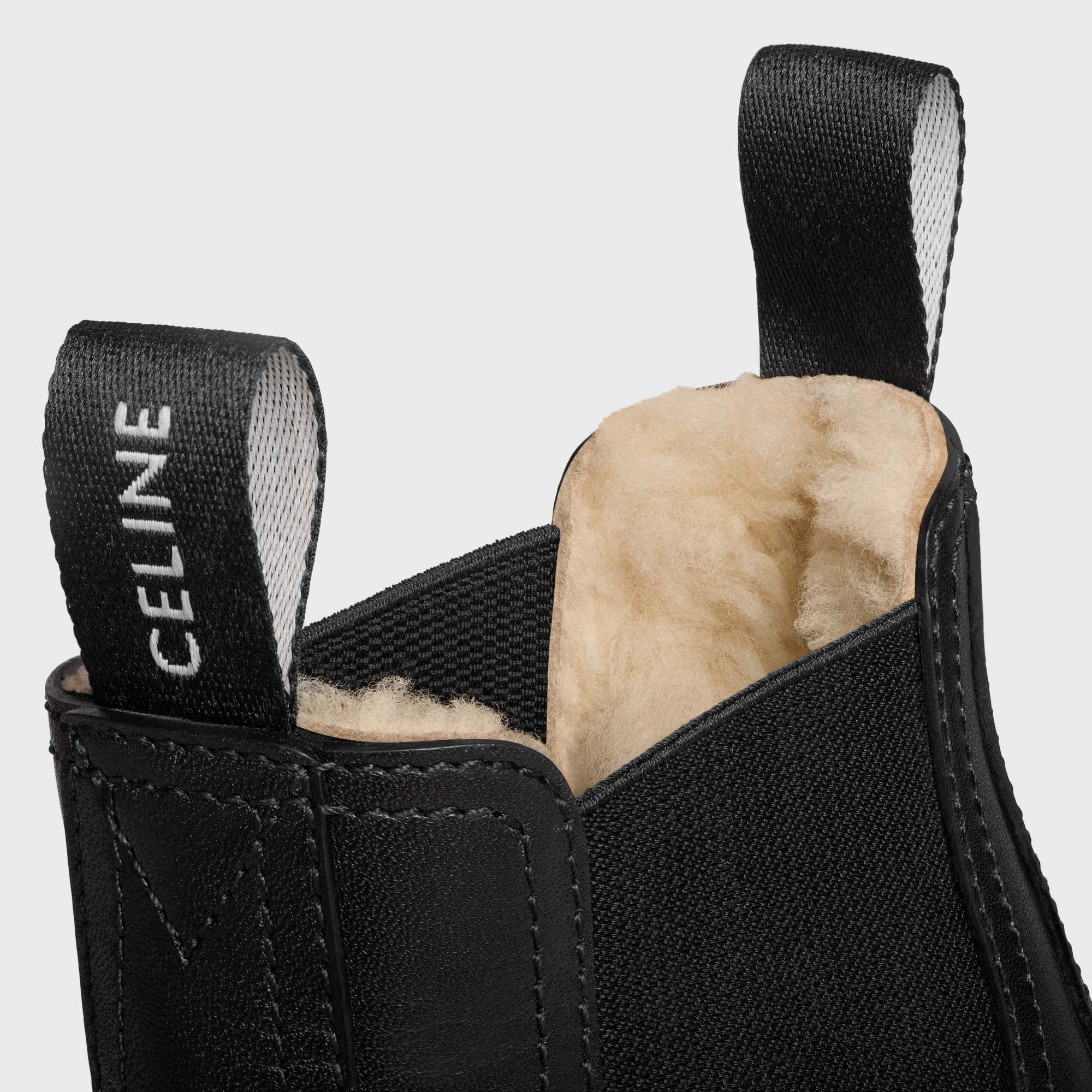Celine Calfskin Chelsea Boots In Black