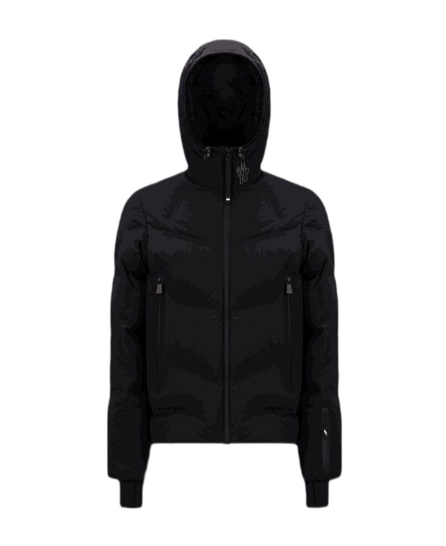 Moncler Logo-print Down Puffer Jacket In Black