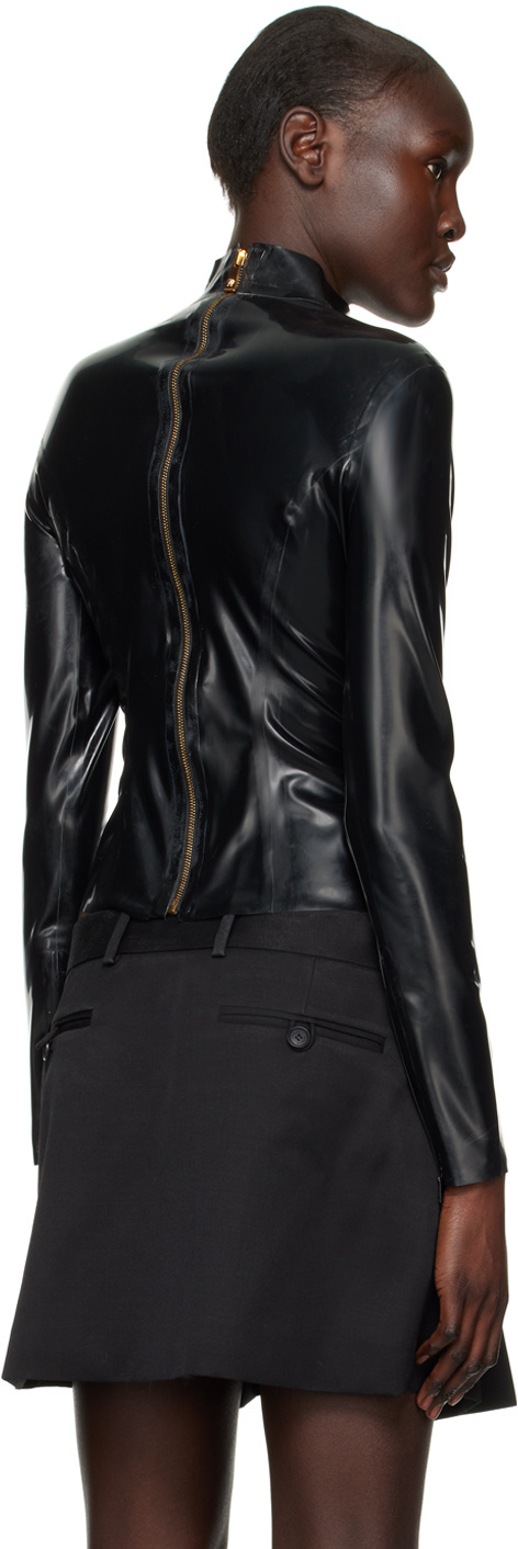 Versace Mock Neck Top In Black