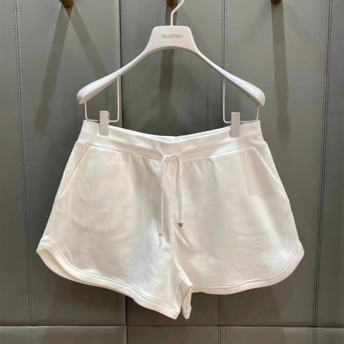 Valentino Gold Standard Shorts In Gray