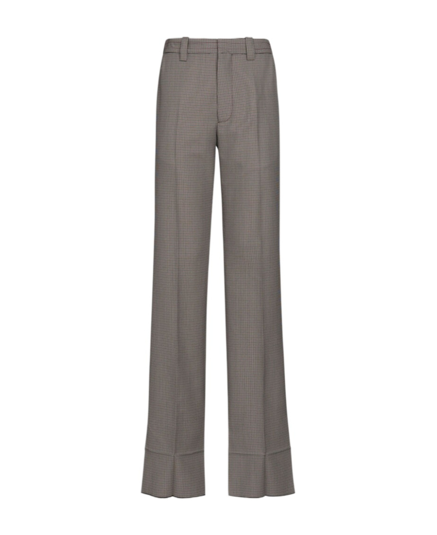 Marni Houndstooth-pattern Straight-leg Trousers In Gray