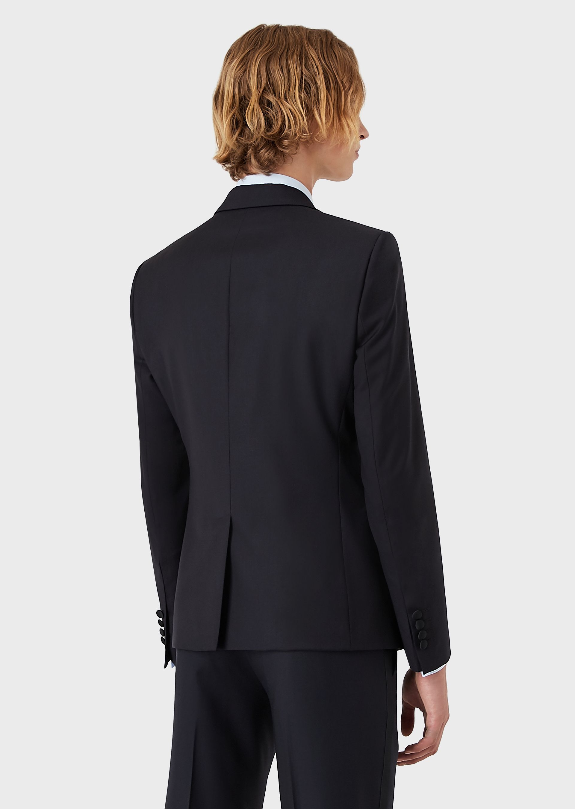 Emporio Armani Single-breasted Wool Blazer In Black