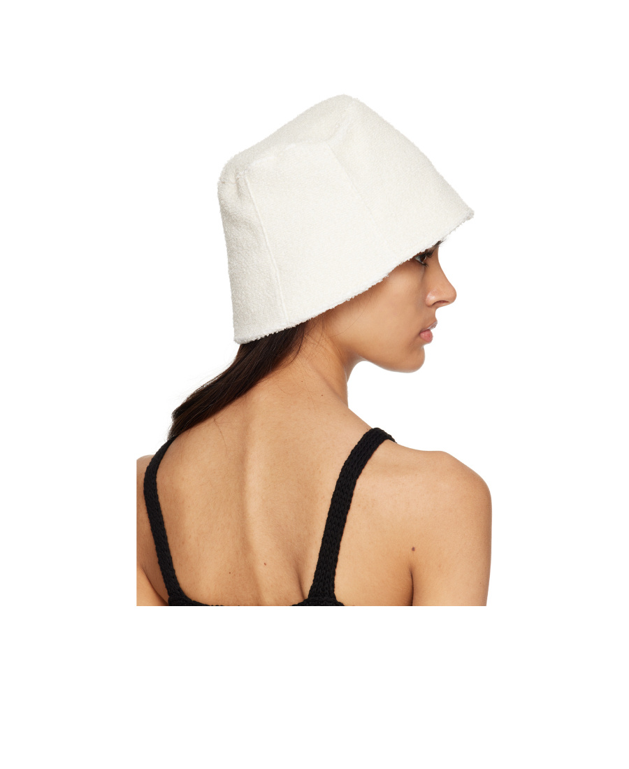 Low Classic Off-white Fluffy Bucket Hat In Nude
